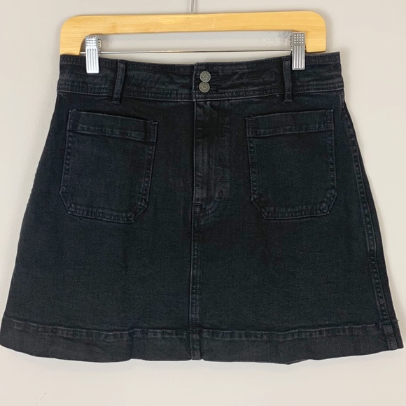 Madewell Black A-Line Denim Mini Skirt 4 - Picture 3 of 4